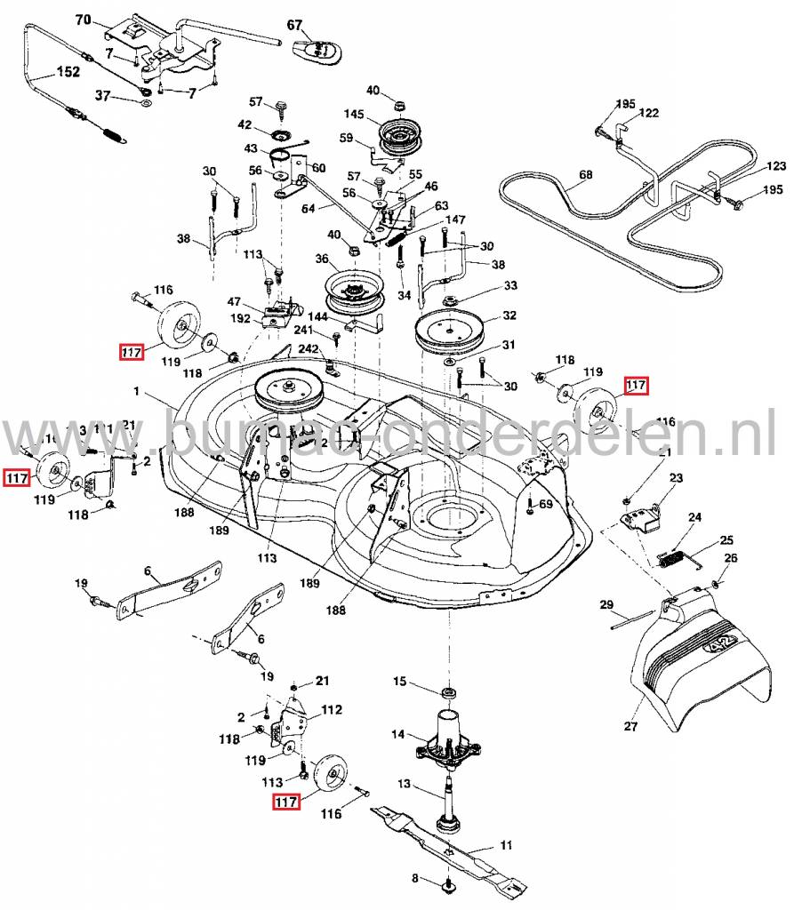Steunwiel Craftsman, Husqvarna, Jonsered, McCulloch, Wizard, Roper, Partner, Yardpro, Lazer, AYP Zitmaaier, Frontmaaier, Tuintrekker, Loopwiel, Maaidekwiel, Steun Wielen voor Maaidek, Craftsman YT4000