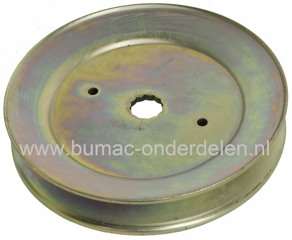 Poelie voor aandrijving van de maaimessen bij Zitmaaier, Frontmaaier Husqvarna, Craftsman, Jonsered, Partner, Mc Cullogh, Lazer, Riemschijf CT153, CT154, YT4000, TC138, TC238, YT1942, YT16542, YTH2042, YTH20K4