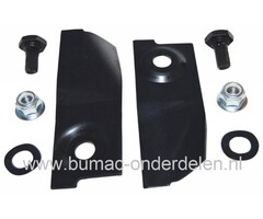 Mestips MASPORT - MORRISON - BOLENS Grasmaaier, Mesjes voor Gazonmaaiers, Benzinemaaiers, Duwmaaiers, Cirkelmaaiers van Masport en Morisson, Set van 2 Maaimes Tips met Bouten en Moeren voor Modellen 300ST, 500AL, Rota Rola