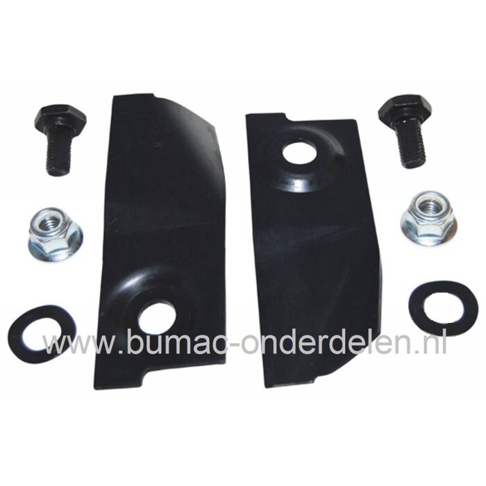 Mestips MASPORT - MORRISON - Bolens Grasmaaier, Mesjes voor Gazonmaaiers, Benzinemaaiers, Duwmaaiers, Cirkelmaaiers van Masport en Morisson, Set van 2 Maaimes Tips met Bouten en Moeren voor Modellen 300ST, 500AL, Rota Rola