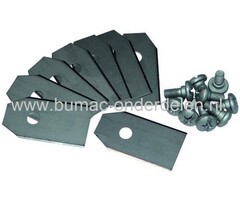 Mestip Set voor HUSQVARNA G2 - G210 - G220 - G230 Robotmaaiers, GARDENA Maaimesset van 9 Stuks voor Robomower - Automower van Electrolux Groep, 9 Mesjes met Schroeven