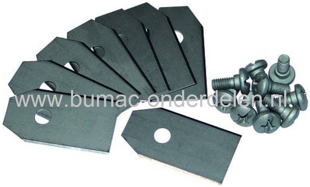 Mestip Set voor HUSQVARNA G2 - G210 - G220 - G230 Robotmaaiers, GARDENA Maaimesset van 9 Stuks voor Robomower - Automower van Electrolux Groep, 9 Mesjes met Schroeven