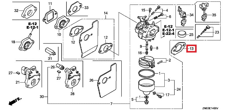 Inlaatpakking voor Honda GCV135, GCV160, GCV190, G200, GC160 en GK200 Honda motor op Grasmaaier, Gazonmaaier GCV 135, GCV 160, GCV 190, G 200, GC 160, GK 200, onderdeel, dichting, inlaat pakking