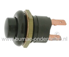 Druk Schakelaar - Startknop 12 V - 20 Amp, 24 V - 15 Amp Draad 22 mm, Buiten Ø 27 mm, 2 Stekker aansluitingen voor Zitmaaier - Trekker - Frontmaaier - Quad - Aggregaat