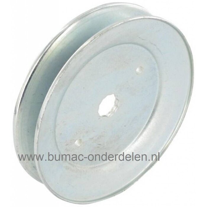 Poelie voor Husqvarna Zitmaaier voor aandrijving van de maaimessen, Zitmaaier, Frontmaaier, Tuintrekker, Husqvarna, Jonsered, Partner, Mc Culloch, Lazer, Riemschijf, onderdeel, YTH1848XPT, YTH2348, YTH2448T, YTH2454T, YTH2348, YTH24K48