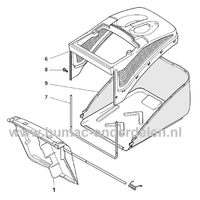 Achterklep - Deflector voor CastelGarden XA53BS Grasmaaier, Klep voor Vangbak