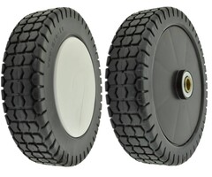 Kunststof Wiel Ø 180 mm, Asgat Ø 12 mm voor Castelgarden - Marina - Stiga - Alpina - Mountfield Loopmaaier, Grasmaaier, Benzinemaaier, Cirkelmaaier, 46BT, 46HT, SP46, 52HT, Grasmaaierwielen, Kunstof Wielen met Lagers, 46 BT, 46 HT, SP 46, 52 HT, Onderdeel