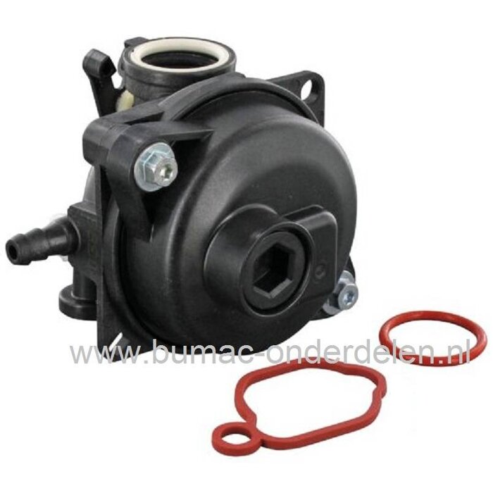 Carburateur voor Briggs and Stratton Motoren op Grasmaaiers, Cirkelmaaiers, Benzinemaaiers, Loopmaaiers, Vergasser B&S, Carburatoren voor B en S Motoren, Spirit, onderdeel
