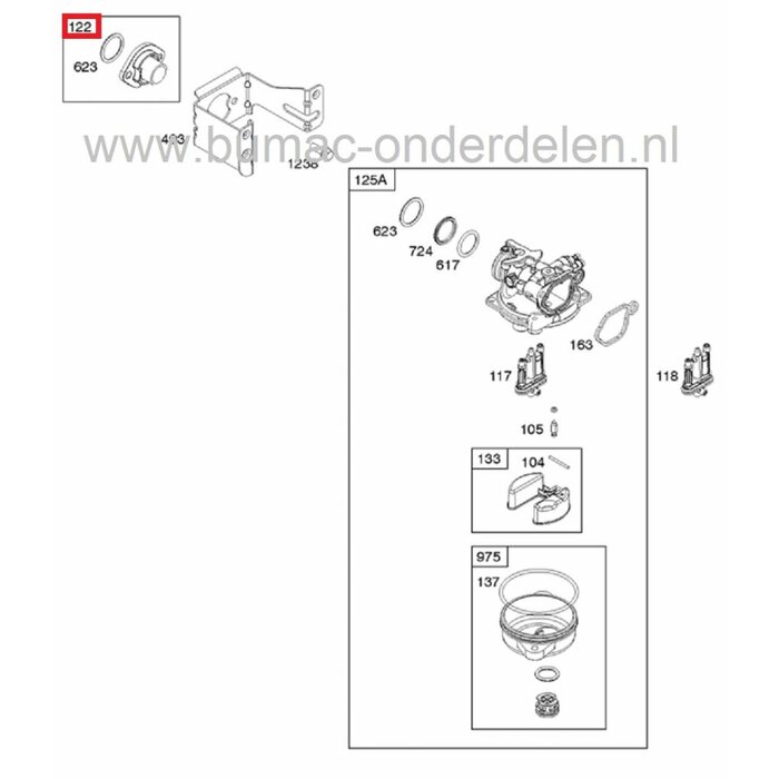 Inlaatspruitstuk - Afstandsschijf Carburateur Briggs and Stratton, Afstand Plaat voor B&S Carburatoren op Grasmaaiers, Cirkelmaaier, Loomaaiers, Vergasser Afstandsbus voor B en S Motoren, Spirit Inlaat Spruitstuk