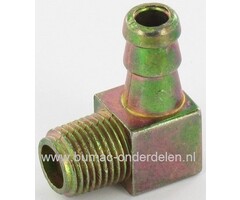 Elleboog Benzineslang Aansluiting voor Briggs and Stratton Motoren op Zitmaaiers - Frontmaaiers - Tuintrekkers, B&S Nippel voor Aansluiten Brandstofslang, Benzine Slang, Leiding, Brandstof Slangen Aansluitnippels voor B en S