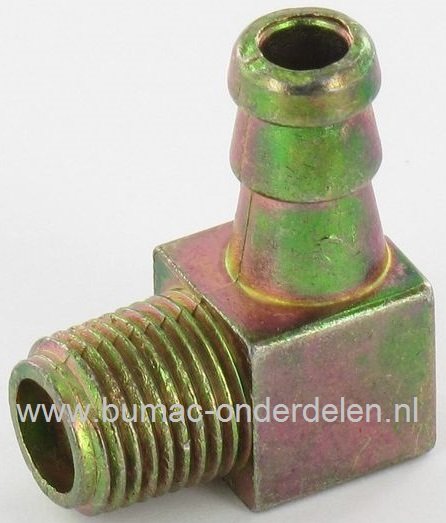 Elleboog Benzineslang Aansluiting voor Briggs and Stratton Motoren op Zitmaaiers - Frontmaaiers - Tuintrekkers, B&S Nippel voor Aansluiten Brandstofslang, Benzine Slang, Leiding, Brandstof Slangen Aansluitnippels voor B en S