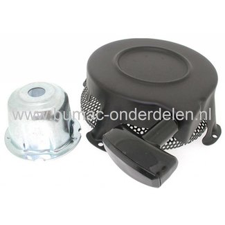 Starter Compleet voor Briggs & Stratton Motoren met Horizontale Krukas op Generator - Waterpomp - Aggregaat - Tuinfrees - Houtversnipperaar - Triliplaat, B&S Complete Handstarters, Repeteerstarters voor Briggs and Stratton Motoren, B en S Starterdelen