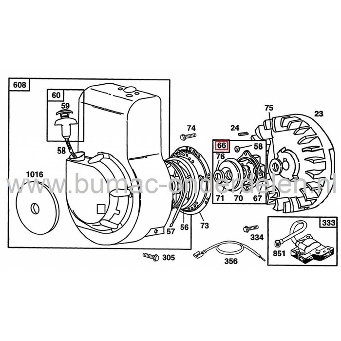 Startkoppeling Briggs & Stratton Motoren met zowel Horizontale als Verticale Krukas op Grasmaaiers - Aggregaat - Waterpomp - Tuinfrees - Kantensnijder - Trilplaat - Grasmaaimachines - Cirkelmaaiers, B&S Starter Koppelingen, Start Koppeling voor B en S
