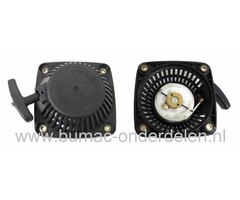 Handstarter Honda GX22 en GX31 Motoren met Horizontale Krukas op Bosmaaiers - Strimmers - Aggregaat - Generator - Kooimaaier, Honda Repeteerstarters, Hand Starters Compleet voor Honda Motoren
