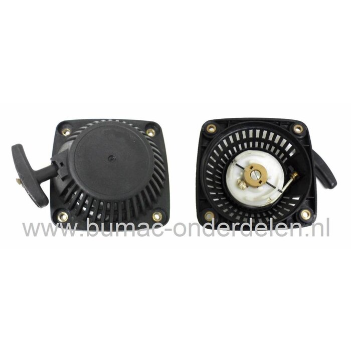 Handstarter Honda GX22 en GX31 Motoren met Horizontale Krukas op Bosmaaiers - Strimmers - Aggregaat - Generator - Kooimaaier, Honda Repeteerstarters, Hand Starters Compleet voor Honda Motoren