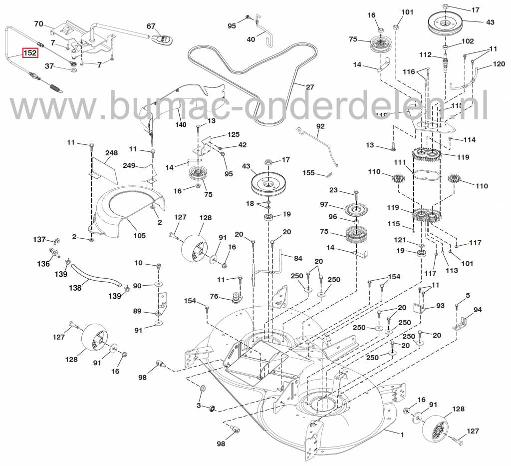 Kabel Mesinschakeling Zitmaaiers Husqvarna, McCulloch, Jonsered, Partner, AYP, Lazer, Wizard, Roper, Yardpro, Craftsman, Bedieningskabels voor inschakelen Maaimessen, Koppelingskabels, Kabels Maaimes Inschakeling bij Zitmaaiers, Frontmaaiers, Tuintrekkers
