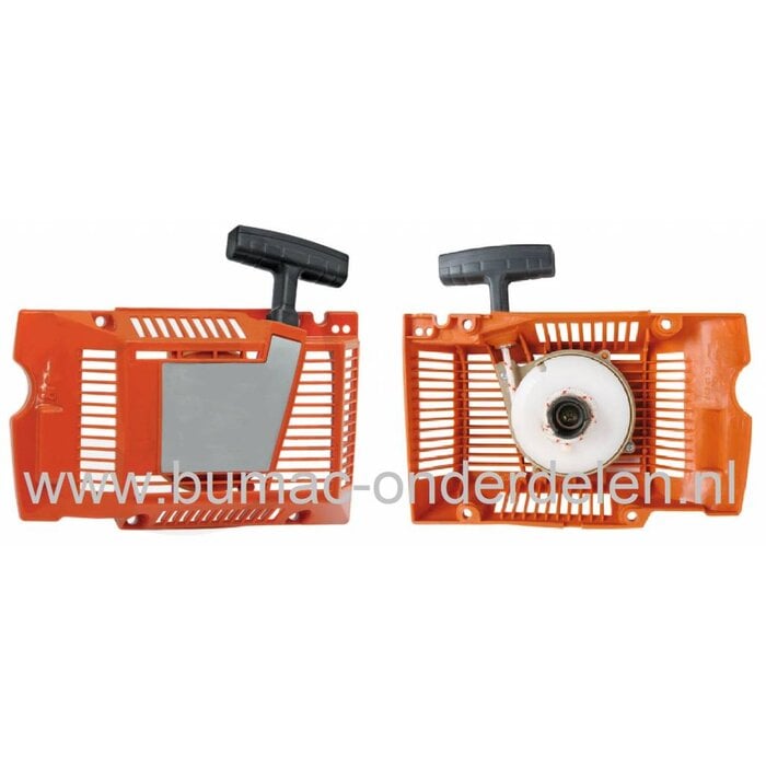 Handstarter voor Husqvarna 61 - 66 - 266 - 268 - 282 - 268K - 272K Kettingzagen, Motorslijpers Hand Starters Compleet voor Kettingzaag - Motorzaag van Husqvarna, Jonsered, Partner, McCulloch, Repeteerstarters, Repeteer Starters voor Kettingzagen, Motorzag
