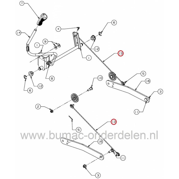 Maaidek Liftkabel MTD - Wolf - Yardman - Cub Cadet - Bolens - White - Etesia Zitmaaiers, Frontmaaiers, Tuintrekkers, Liftkabels Maaidek, Lift Kabels voor Maaidekken MTD