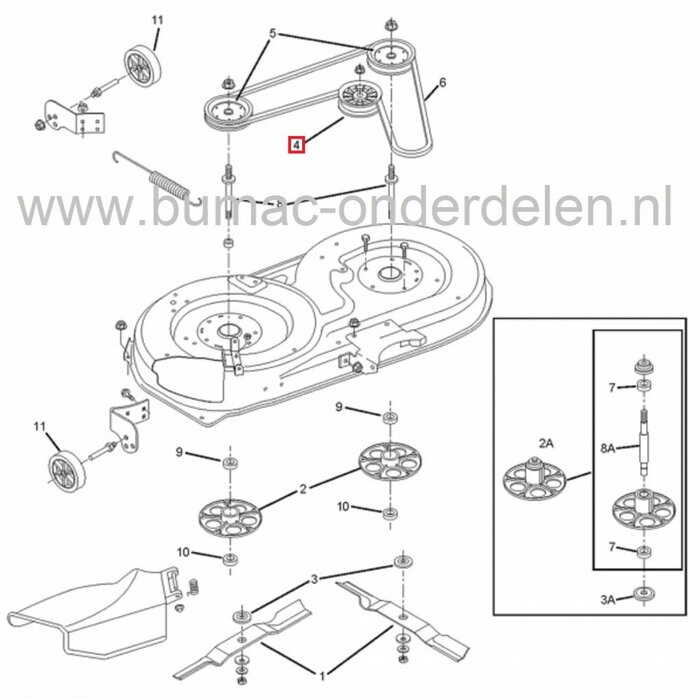 Riemschijf MURRAY Zitmaaiers voor Aandrijving van oa 36, 38, 40, 48 Inch Maaidekken, Poelie Maaidekaandrijving Murray, Noma, Aandrijfschijf, Aandrijfpoelie, Riemschijven voor Aandrijving van het Maaidek bij Murray en Noma Zitmaaiers - Frontmaaiers - Tuint