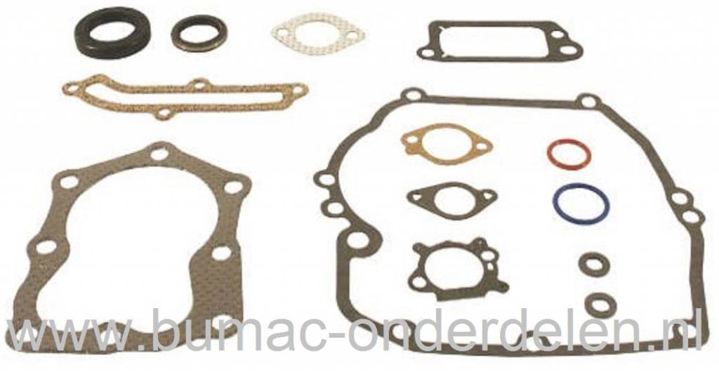 Pakkingset voor Briggs & Stratton Quantum Motoren op Grasmaaiers, Benzinemaaiers, Cirkelmaaiers, Loopmaaiers, Set Pakkingen, Dichtingen voor B&S Motoren, Dichtingset B en S, onderdeel