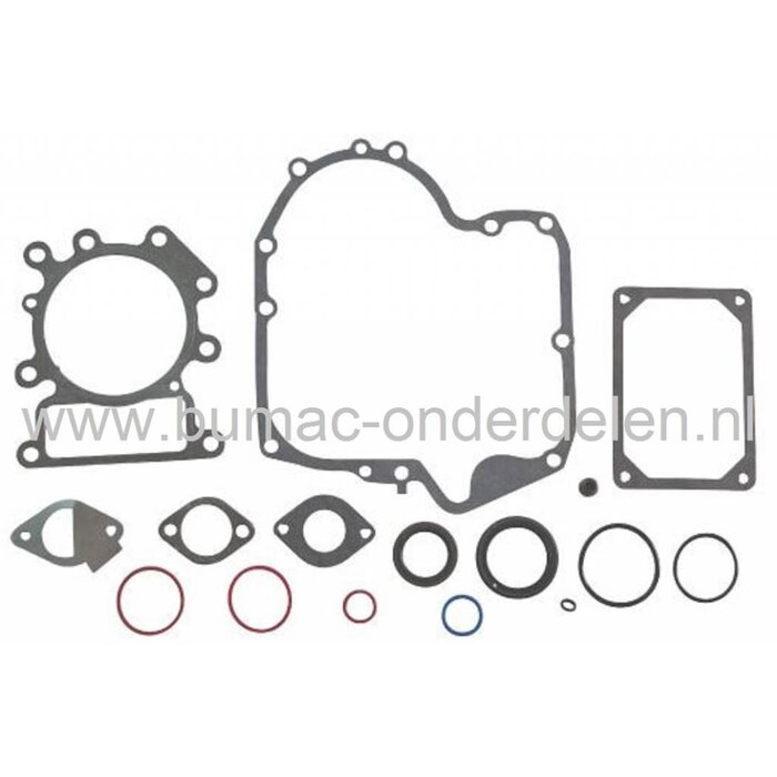 Pakkingset Briggs & Stratton 344 en 500 cc Motoren op Zitmaaiers - Frontmaaiers - Tuintrekkers, Set Pakkingen voor B&S 3125 Serie OHV AVS 344 CC en 4145 Serie OHV AVS 500 CC Motoren, Dichtingen B en S, Briggs and Stratton Dichtingsset