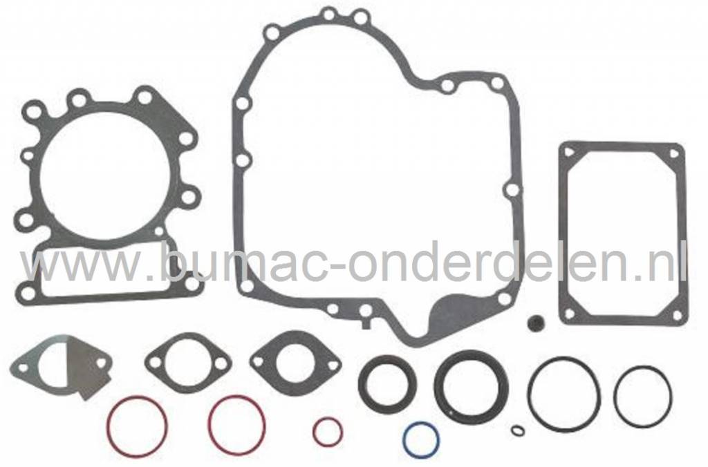 Pakkingset Briggs & Stratton 344 en 500 cc Motoren op Zitmaaiers - Frontmaaiers - Tuintrekkers, Set Pakkingen voor B&S 3125 Serie OHV AVS 344 CC en 4145 Serie OHV AVS 500 CC Motoren, Dichtingen B en S, Briggs and Stratton Dichtingsset