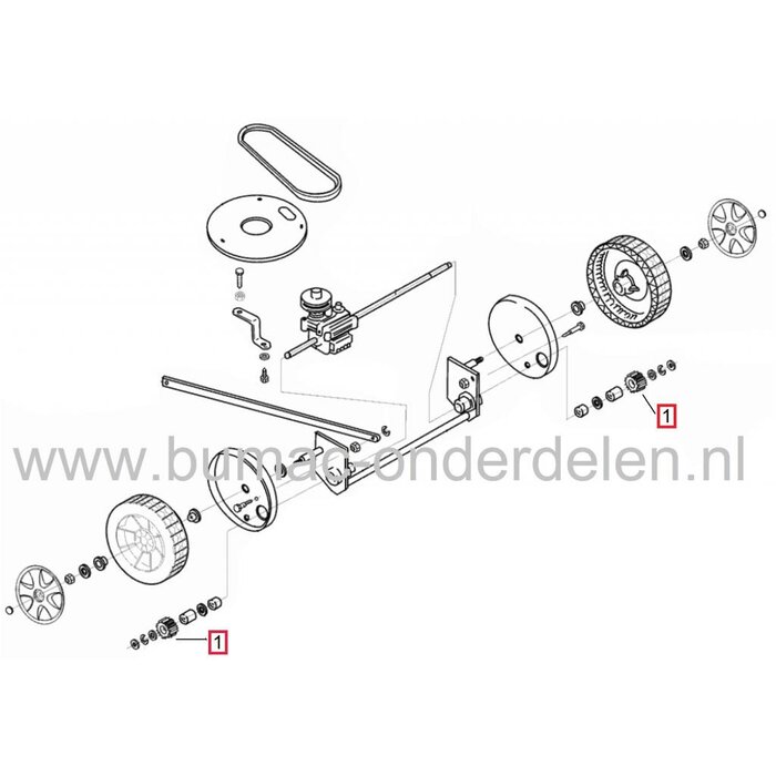 Tandwiel Wielaandrijving ALKO 470BR, 5200BR, Comfort 52BR Loopmaaiers, Grasmaaiers, Benzinemaaiers, Rondsel, Pignonwiel 15 Tands voor Aandrijving van de Wielen bij AL-KO en Brill Grasmachines, Gazonmaaiers, Duwmaaiers