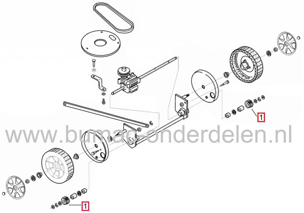 Tandwiel Wielaandrijving ALKO 470BR, 5200BR, Comfort 52BR Loopmaaiers, Grasmaaiers, Benzinemaaiers, Rondsel, Pignonwiel 15 Tands voor Aandrijving van de Wielen bij AL-KO en Brill Grasmachines, Gazonmaaiers, Duwmaaiers