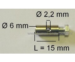 Schroefton voor Kabels T/m Ø 2,2 mm Bevestigingsnippel voor Brommer, Scooter, Quad, Trekker, Auto, Grasmaaier, Zitmaaier, Frontmaaier, Minikraan, Shivel, Bobcat, Trilplaat van Stiga, MTD, Husqvarna, Honda, Iseki, Kubota, Revo, Neuson, Takeuchi, Wa