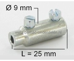 Schroefnippel - Kabelverbinder voor Kabels T/m Ø 3,5 mm voor Koppelingskabel - Chokekabel - Remkabel - Stuurkabel - Gaskabel - Bedieningskabel van Trekker, Grasmaaier, Zitmaaier, Frontmaaier, Scooter, Quad, Brommer, Auto, Skelter, Min