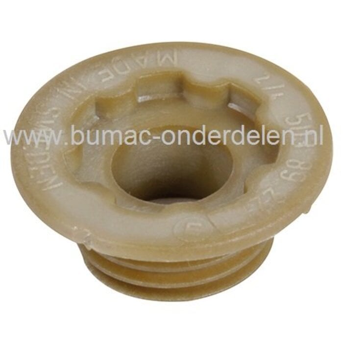 Wormwiel Husqvarna 340 - 345 - 350 - CS2141 - CS2145 - CS2150 Kettingzaag, Aandrijfwiel voor Oliepomp bij Husqvarna - Jonsered - Partner - McCulloch Kettingzagen, Motorzagen, Wormwielen, Oliepomp Aandrijfwiel, onderdeel