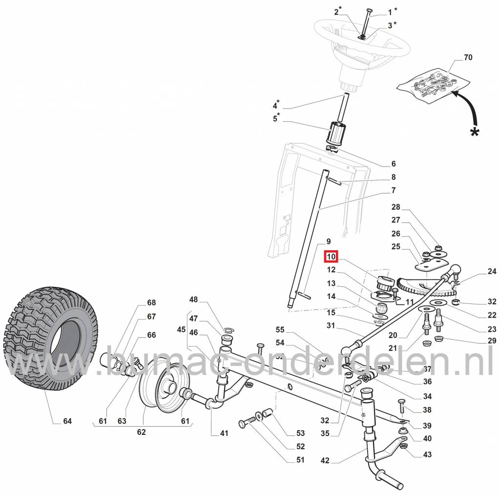 Stuurtandwiel Castelgarden 84, 98 Cm Zitmaaiers, Tandwiel Stuurinrichting Stiga, Castelgarden, Alpina, Mountfield Zitmaaiers, Frontmaaiers, Tuintrekkers, Steering Pinion, Tandwielen voor Stuur Inrichting