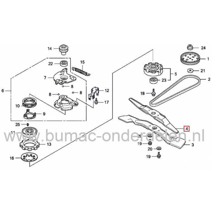 Mulchmes 52,5 Cm HONDA HRX217 - HRX537 - HRB535 - HRD536 - IZY53 Grasmaaiers, Loopmaaiers Onderste Maaimes, Honda Grasmaaiermessen voor Cirkelmaaiers, Benzinemaaiers, Grasmaaimachines, Gazonmaaiers