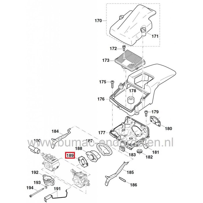 Pakking Dolmar 109, 110, 111, 115, PS43, PS52, PS540, Makita DCS430, DCS520, DCS4300, DCS5200, Dolmar, Makita Pakkingen voor Kettingzaag, Motorzaag, Inlaatpakkingen, Inlaat Dichtingen DOLMAR - MAKITA Kettingzagen, Motorzagen