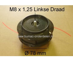 Maaikop Stiga SB28 - SB29 - SB30 - SB40 - SB43P - SB52 Pro - SB35 - SB435HD - BJ335 - MB4352 - XB35S Bosmaaier, Trimmer, Strimmer, Alpina - Mountfield - Castelgarden - Stiga, Tiptoets Draadkop, Castel Garden Tip Toets, onderdeel