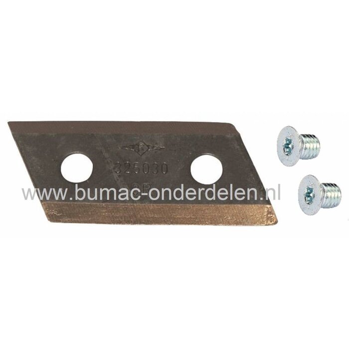 Hakselaarmes ALKO H1100, H1300, H1600, H1800, H2200, H3000, H3200, Easy Crush MH2800, AL-KO en BRILL Messen met Bouten voor Hakselaars, Hakselmessen met 2 Torx Bouten M8 x 10 voor Alko en Brill