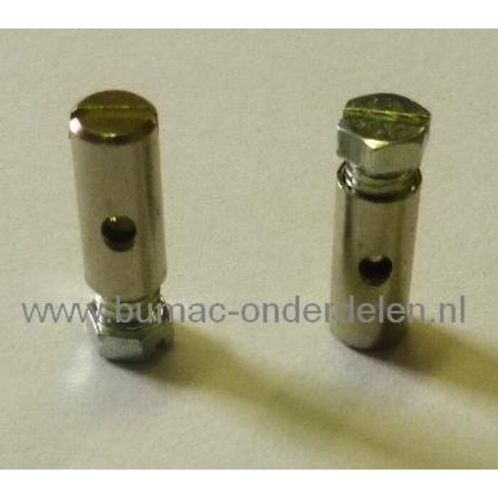 Schroefton voor Kabels T/m Ø 2,2 mm Bevestigingsnippel om Binnenkabels op Maat te Maken, Schroefnippel voor Zitmaaier, Tuintrekker, Frontmaaier, Tuinfrees, Hakfrees, Cart, Skelter, Brommer, Grasmaaier, Veegmachine,