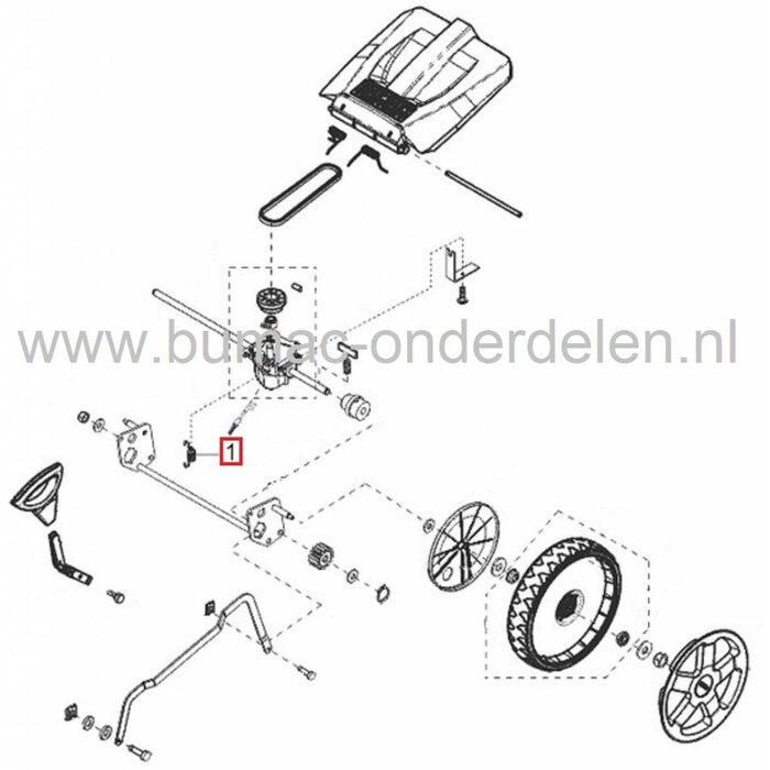 Spanveer V Snaar ALKO - BRILL Loopmaaiers, 523 SP Highline, 473 SP Highline, Cordless 46.5 Li SP, Alko, Brill Veren, Veer voor Spannen Aandrijfriem AL-KO en Brill Gazonmaaiers, Grasmaaiers, Cirkelmaaiers, Benzinemaaiers, Spanveren