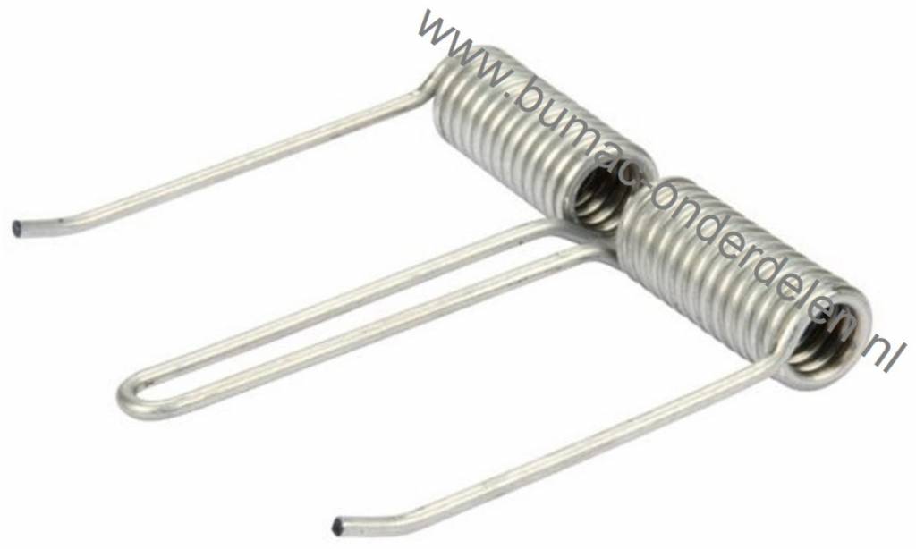 Veer Achterklep ALKO, BRILL Loopmaaiers, Silver 420, 470, 520, Silver Comfort 46, Torsieveer voor Achter Klep, Deksel bij AL-Ko en Brill Grasmaaiers, Gazonmaaiers, Cirkelmaaiers, Veren Deflector, Torsie Veer