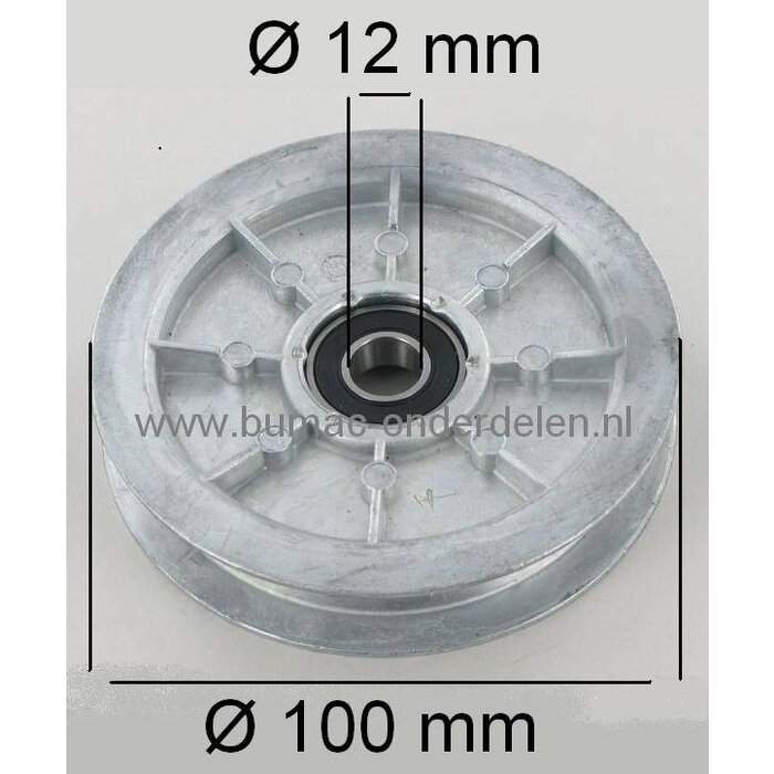 Drukpoelie voor Rijaandrijving bij Alko en Brill Zitmaaiers, Aandrijfpoelie voor de Wielen, Hydrostaat 514717, 464455, Alko Motorpoelie, Brill Zitmaaier Pouly