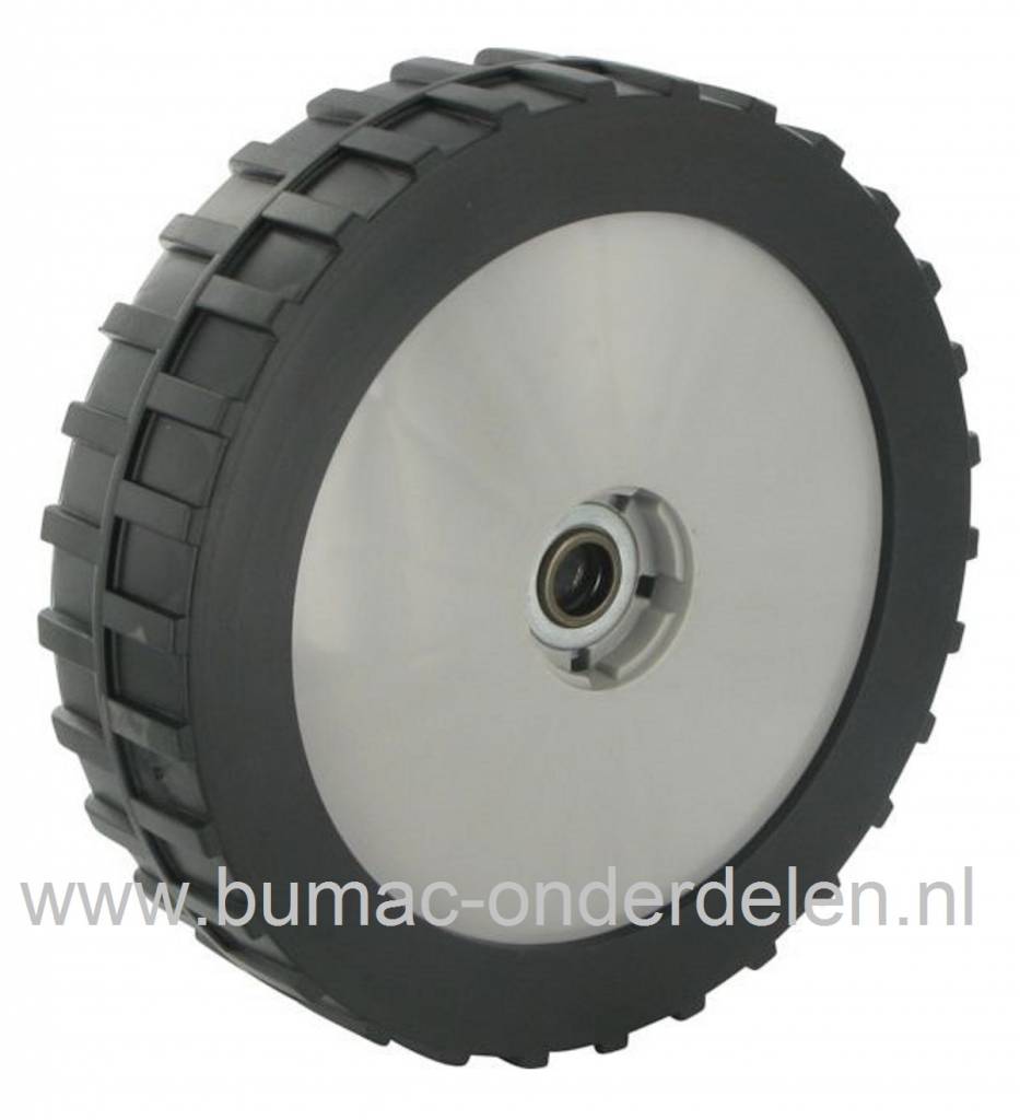 Wiel Ø 200 mm ALKO - BRILL - YAMAHA Grasmaaiers, Grasmaaierwiel AL-KO Powerline 4800 BR XXL, Yamaha YLM, Wiel Compleet met Tandwiel, Lagers en Wieldop, Alko, Brill Grasmaaiers, Benzinemaaiers, Cirkelmaaiers, Grasmaaimachines, Rad200rt Kpl Xxl46, onderdeel