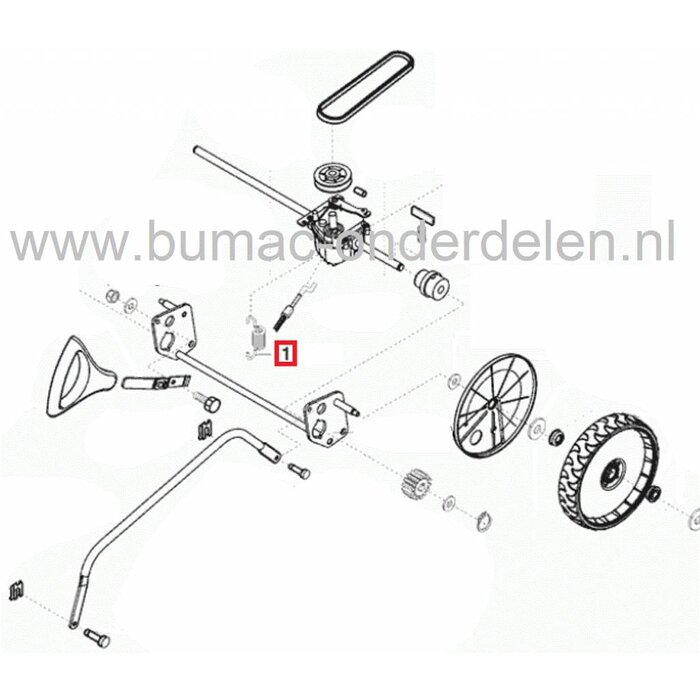 Spanveer Aandrijving ALKO - BRILL Grasmaaiers, Alko, Brill Trekveer voor Tandwielkast KST 46 t/m 52 Cm Loopmaaiers, Benzinemaaiers, Cirkelmaaiers, AL-KO 410BR Classic, 42BR Comfort, 430 BR Premium, 460BR, 520BR, 470BR, BRILL Steelline Plus, Quatro, Classi