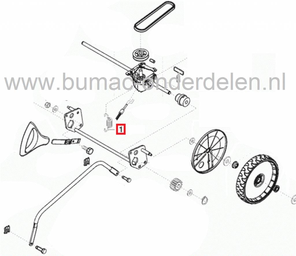 Spanveer Aandrijving ALKO - BRILL Grasmaaiers, Alko, Brill Trekveer voor Tandwielkast KST 46 t/m 52 Cm Loopmaaiers, Benzinemaaiers, Cirkelmaaiers, AL-KO 410BR Classic, 42BR Comfort, 430 BR Premium, 460BR, 520BR, 470BR, BRILL Steelline Plus, Quatro, Classi