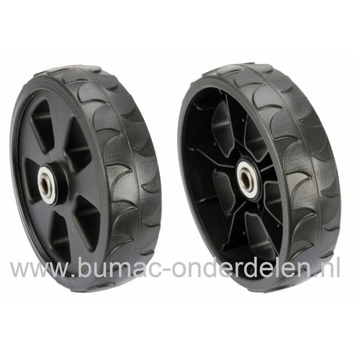 Wiel Ø 180 mm met Lager ALKO, BRILL Loopmaaiers, Verticuteermachines, AL-KO Silver Comfort 46B, 46BR-H, 51BR, Silver Premium 430B, Easy Mow 4210 HPD, Powerline 4000VB, 4200BR, Brill 36VE, Kunststof Wielen Gelagerd, Grasmaaiers, Cirkelmaaiers, Loopwielen