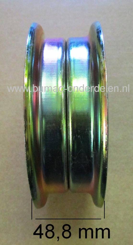 Spanpoelie voor Op Maaidek van Husqvarna - Craftsman - Partner - Wizard - Jonsered Zitmaaiers - Trekkers, Drukpoelie voor Spannen van Aandrijfriem op Maaidek voor het in werking zetten van de Messen