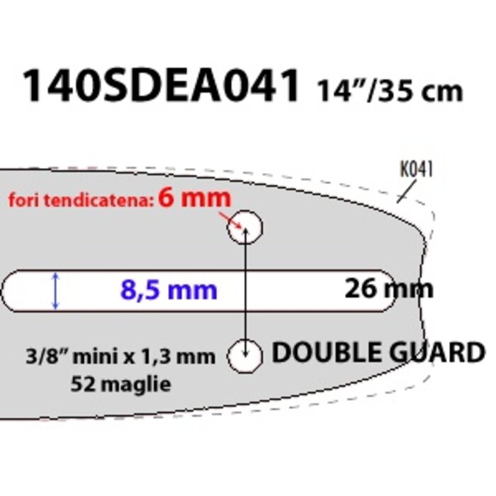 3/8 Zaagblad 35 Cm voor Elektrische en lichte Benzine Kettingzaag Dolmar en Makita, 100, 101, 102, 103, 104, 105, 106, 108, PS33, PS34, PS39, PS41, PS45, PS330, PS340, PS341, PS344, PS350, PS390, PS3410, PS400, PS401, PS410, DCS300, DCS340, DCS341, DCS350