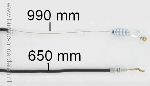 Koppelingskabel Mesaandrijving WOLF Scooter SV4 - SV4M - OHV3 - OHV3M, MTD - Wolf Kabels Maaimes Inschakeling, Bedieningskabels Wolf, Koppelingskabels voor Inwerking Stellen van de Maaimessen bij WOLF Scooter, Zitmaaier