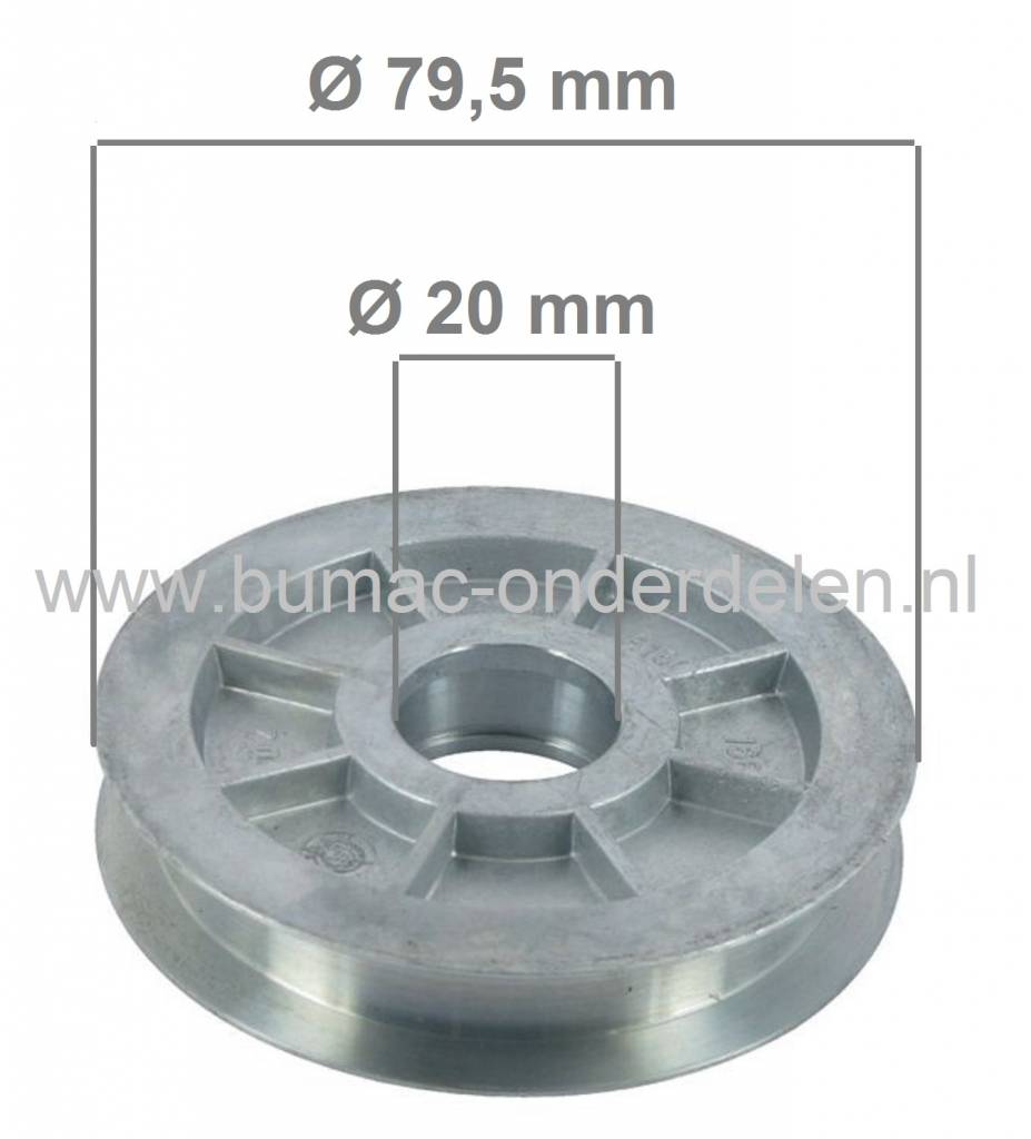 Riemschijf WOLF Cart OHV2, Scooter SV3 en SV4, Poelie voor Aandrijving MTD, Wolf, Cub Cadet, Bolens, White, Yardman, Etesia Zitmaaiers, Frontmaaiers, Tuintrekkers, Aandrijfschijf, Pouly, Spanrollen