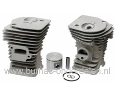 Cilinder Ø 40 mm met Zuiger voor Husqvarna 340, Jonsered CS2141 Kettingzaag, Cylinder Compleet met Zuiger, Zuigerveren en Pistonpen, Husqvarna - Jonsered - Partner - Mcculloch Cilinderset, onderdeel