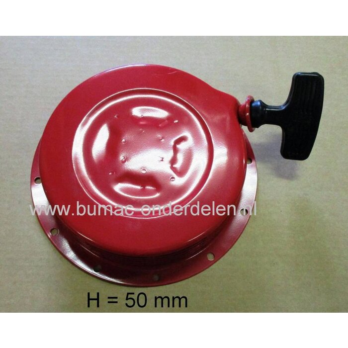 Starter voor Honda GX340, GXV270, GXV340, GXV390, EB4500X, EG4500X, EG5000X, EM4500SX, EM4500X, EM5000SX, EM5000X, EW171, GXV270K1, GXV340K1 Honda Motoren op Kooimaaier, Bobcat,  Verticuteermachine, Ontmosser, Bladzuiger, Trilplaat, Tuinfrees, Generatoren